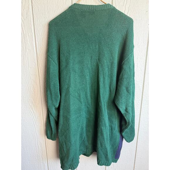 Vintage 90s Honors Plus Christmas Cardigan Sweater 22W/24W Poinsettia & Gift - Picture 7 of 7